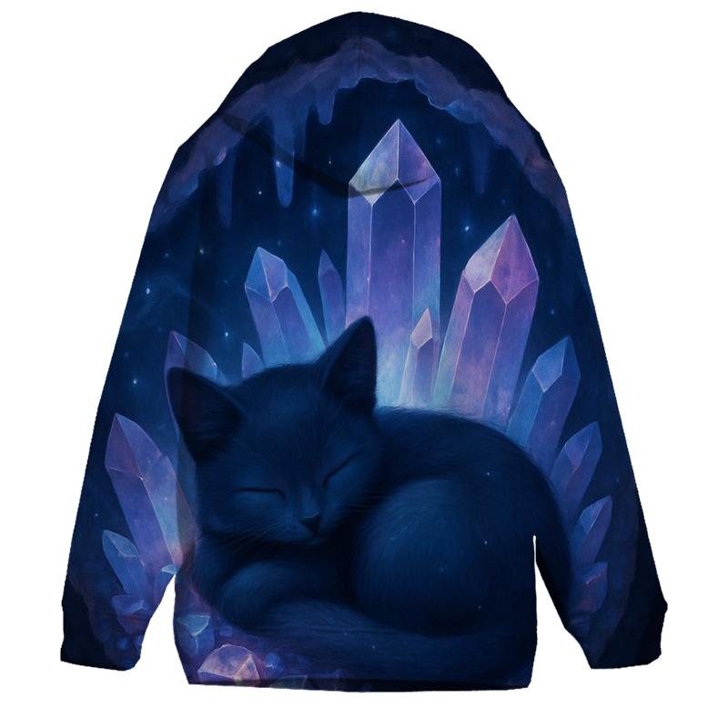 Crystal Cave Dreaming Cat graphic hoodies