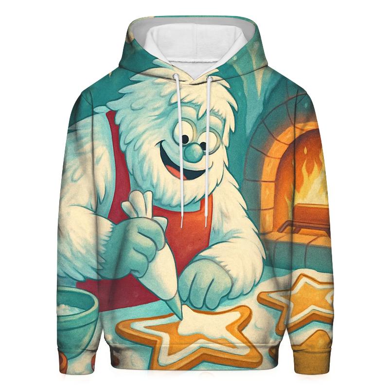 Yeti Baking Christmas Cookies In A Snow Cave heavyweight hoodies