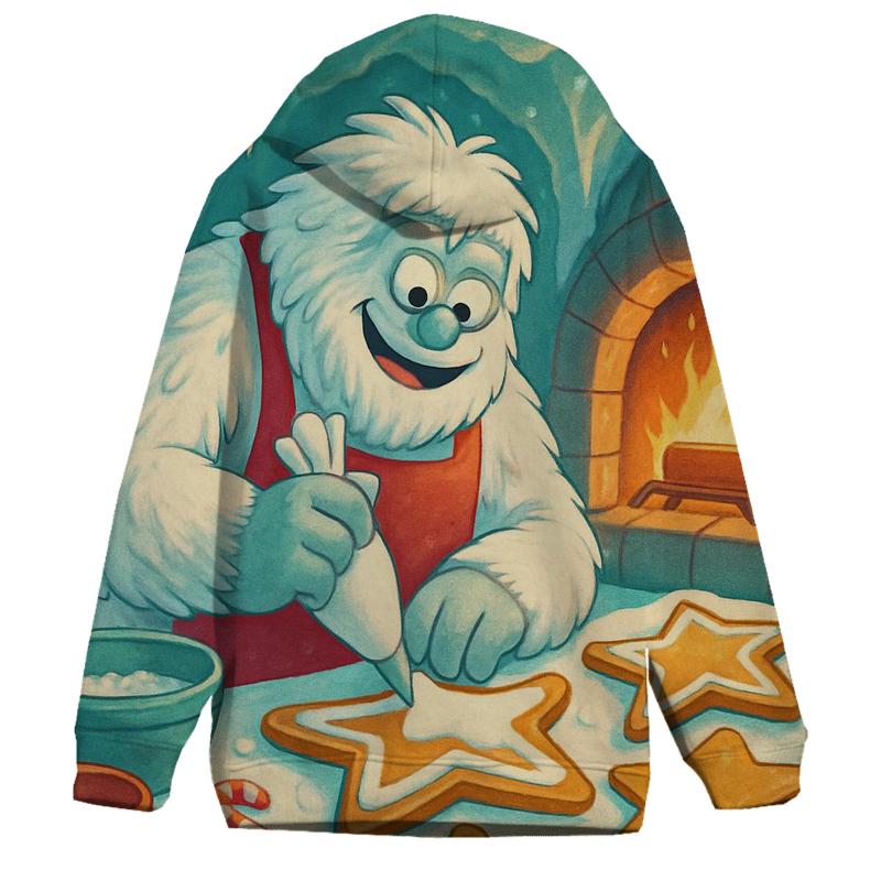 Yeti Baking Christmas Cookies In A Snow Cave heavyweight hoodies