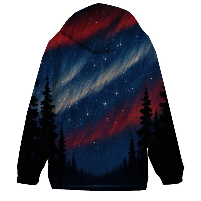 Patriotic Aurora Over Pine Ridge heavyweight hoodies