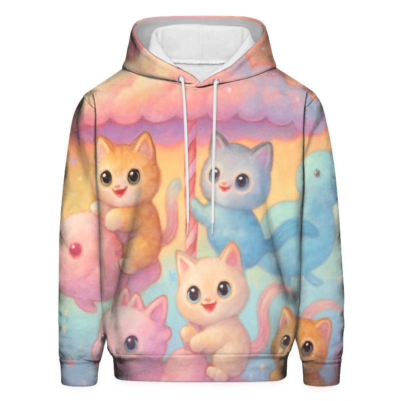 Candy Cloud Carousel Cats hoodies fashion