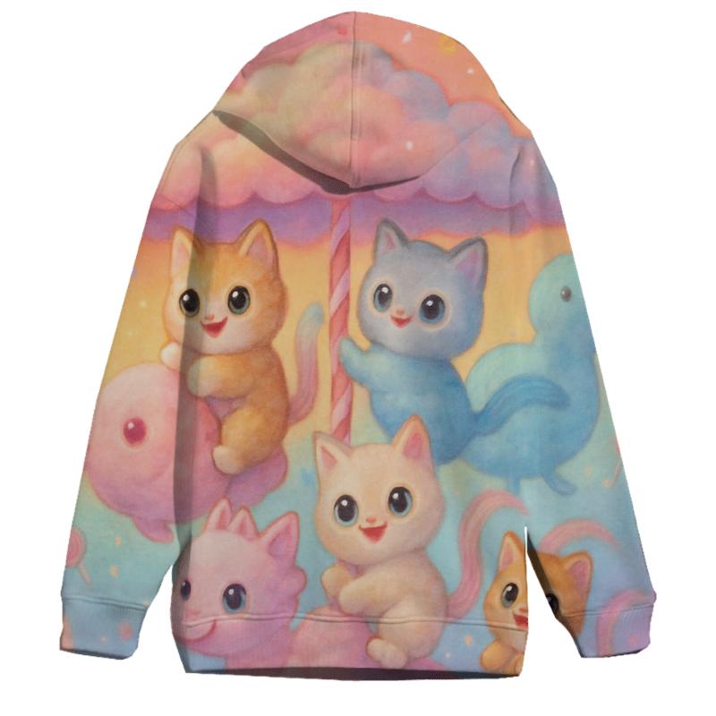 Candy Cloud Carousel Cats hoodies fashion