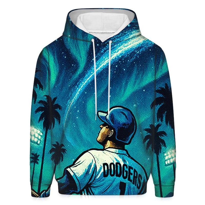 Skyline Homer Under Aurora Palms printed hoodies