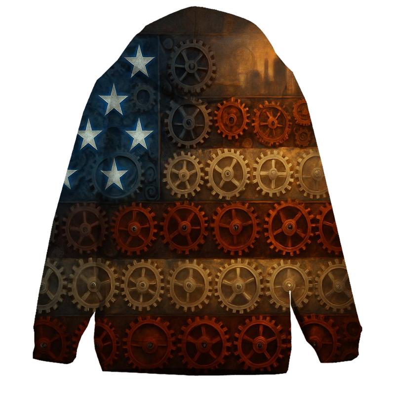 Clockwork Flag Of City Gears embroidered hoodies