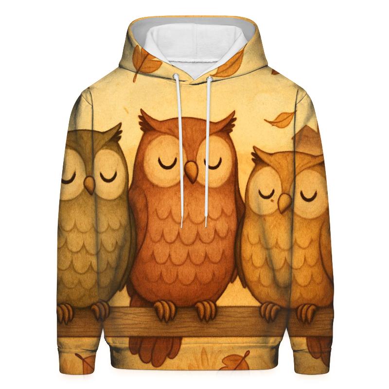 Thankful Owls On The Harvest Fence hoodie designs