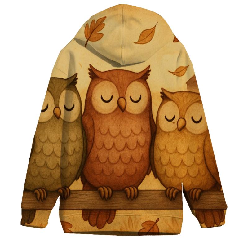 Thankful Owls On The Harvest Fence hoodie designs