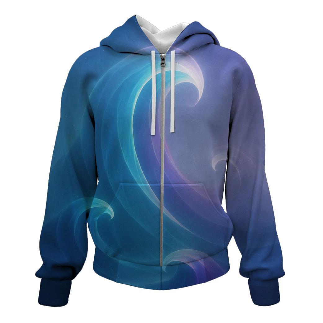 Celestial Tidal Gradient zip-up hoodies