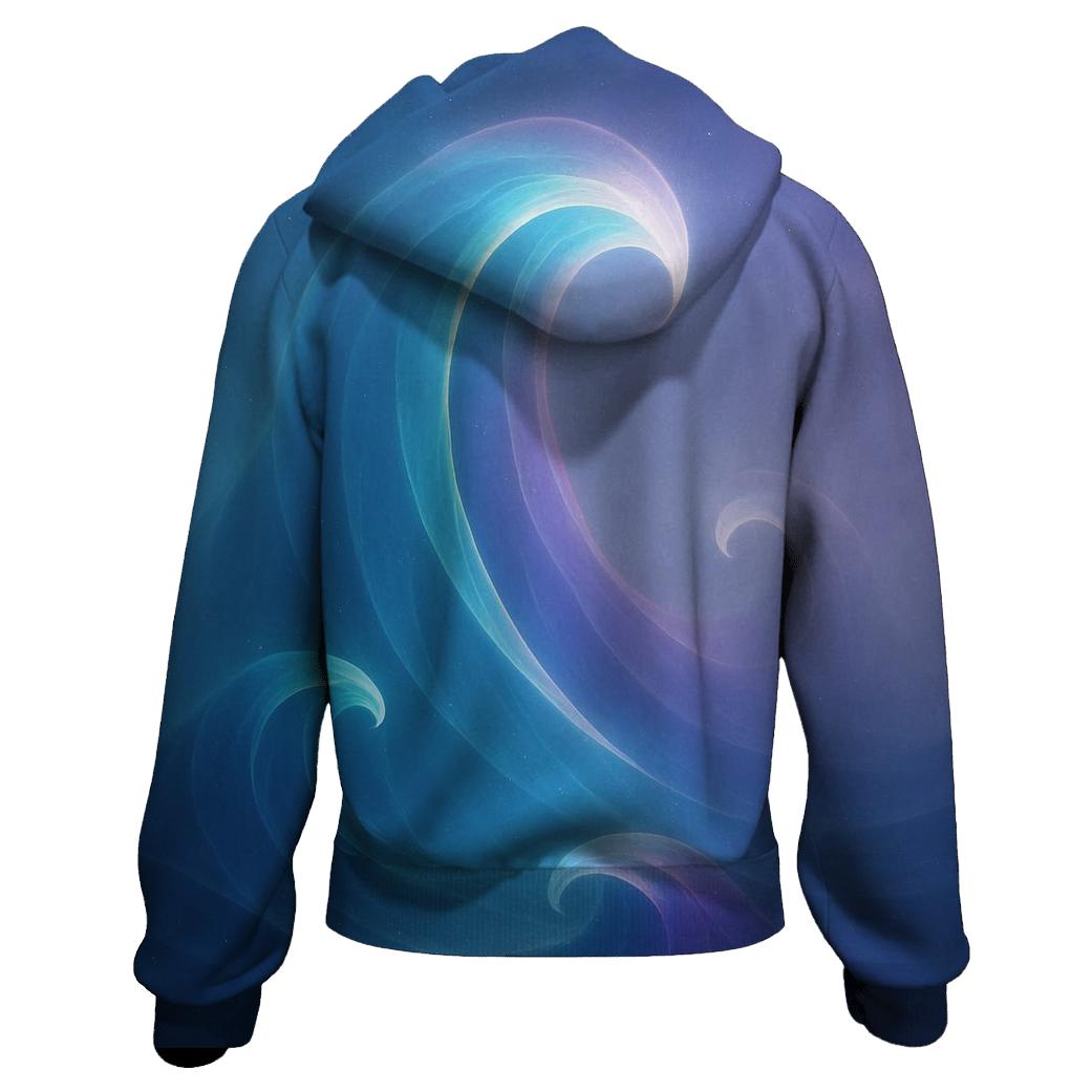 Celestial Tidal Gradient zip-up hoodies