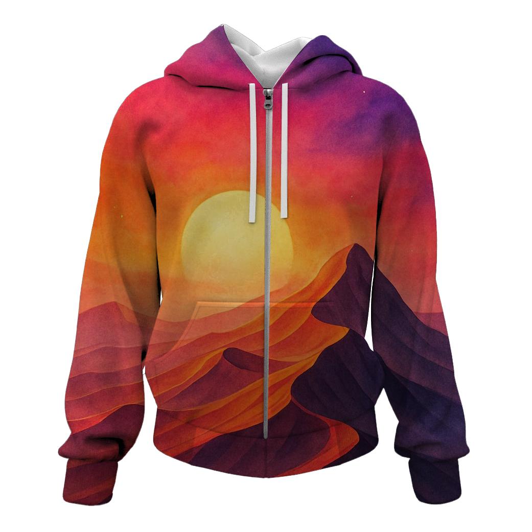 Celestial Dunefall Sunset graphic hoodies