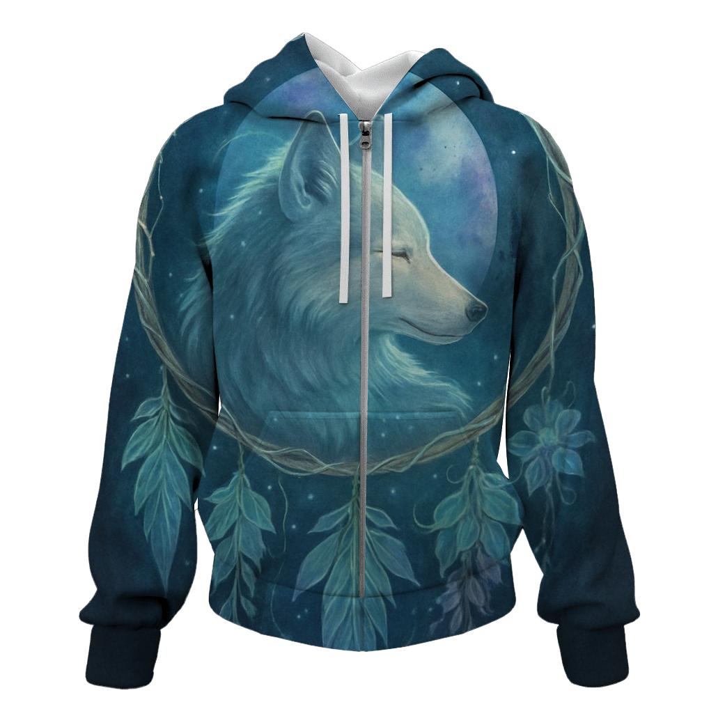 Forest Dreamcatcher Moon Wolf custom hoodies