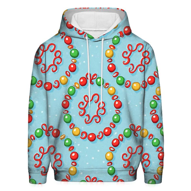 Bauble And Ribbon Orbit Rings On Icy Blue designer hoodies