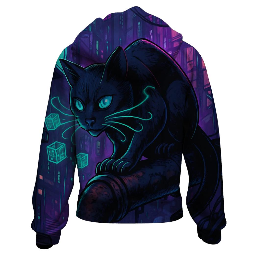 Neon Alley Hacker Cat custom hoodies