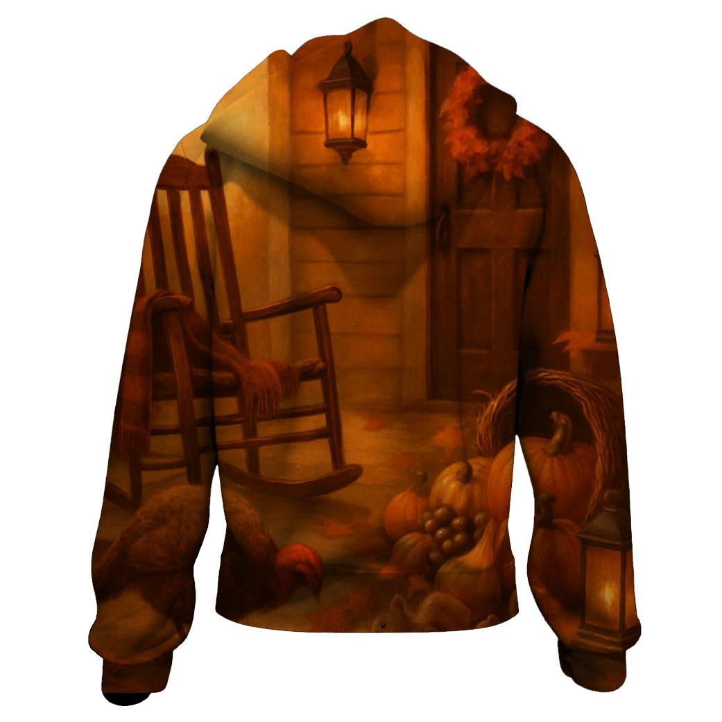 Golden Harvest Porch Gathering zip-up hoodies