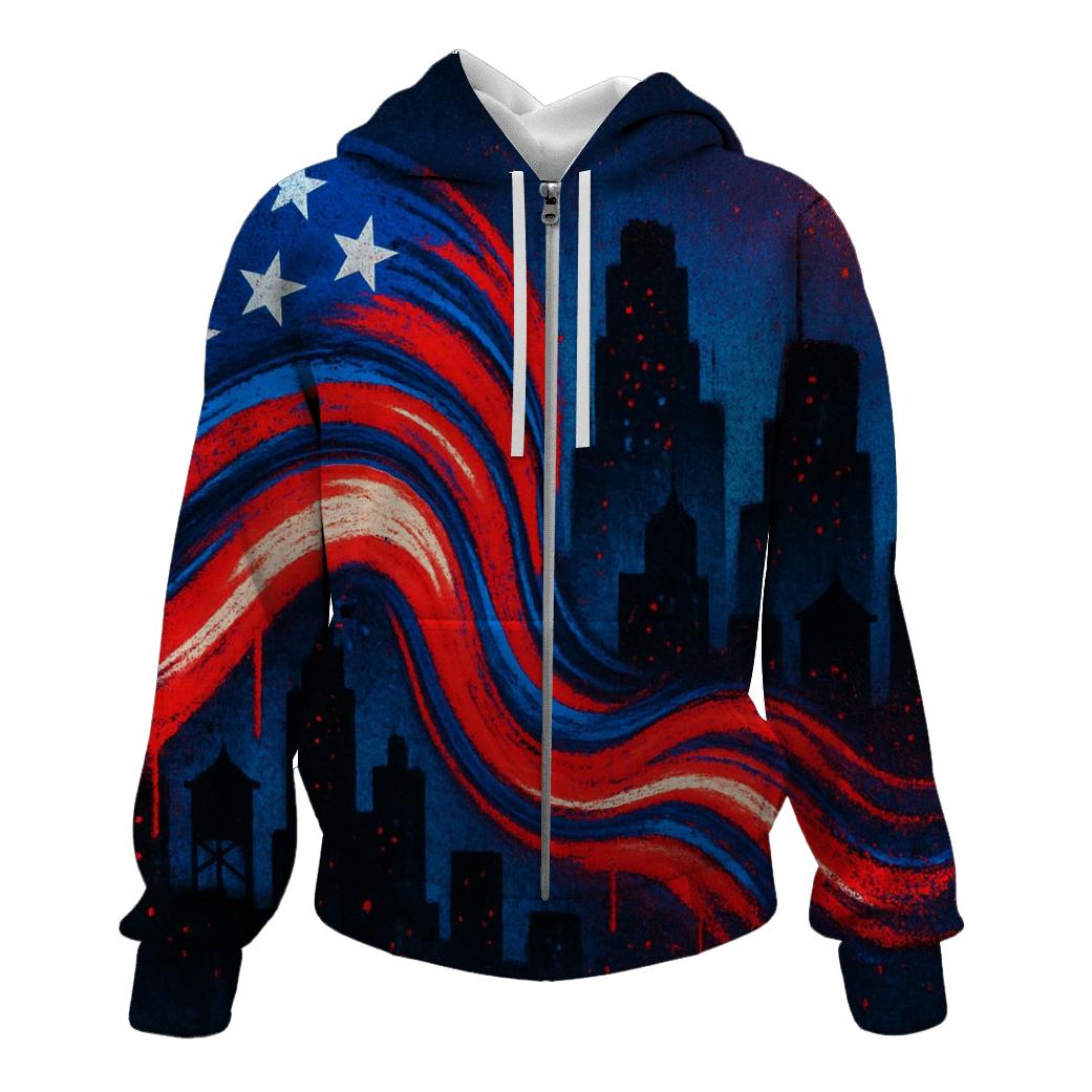 Urban Starwave Graffiti Skyline lightweight hoodies