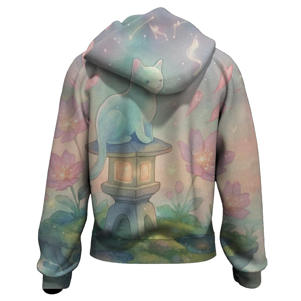 Stardust Garden Spirit Cat lightweight hoodies
