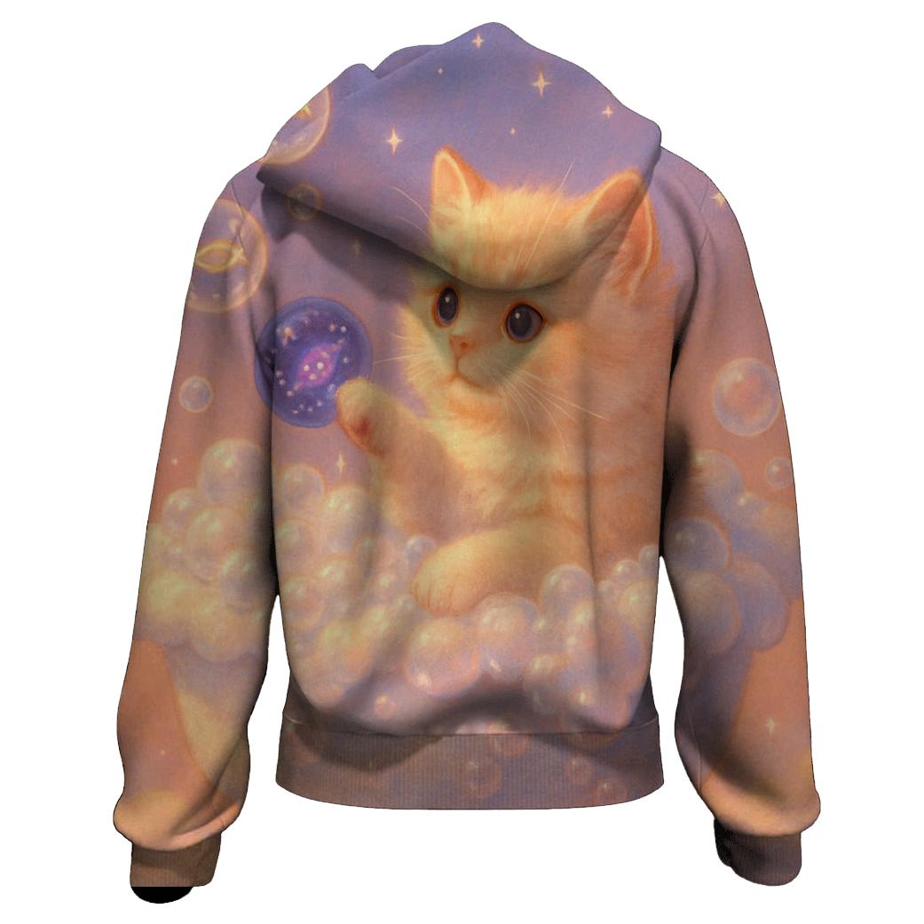 Starlit Bubble Bath Cat Cloud custom hoodies