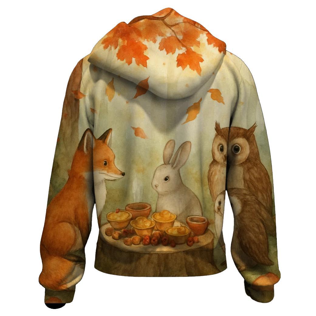 Woodland Friends Feast Beneath The Maple Tree hoodie styles