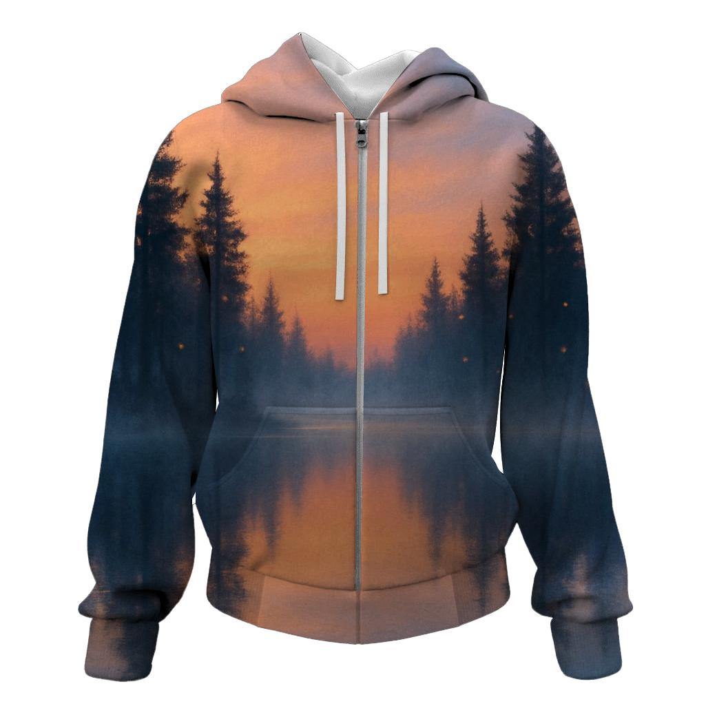 Whispering Pines Afterglow embroidered hoodies