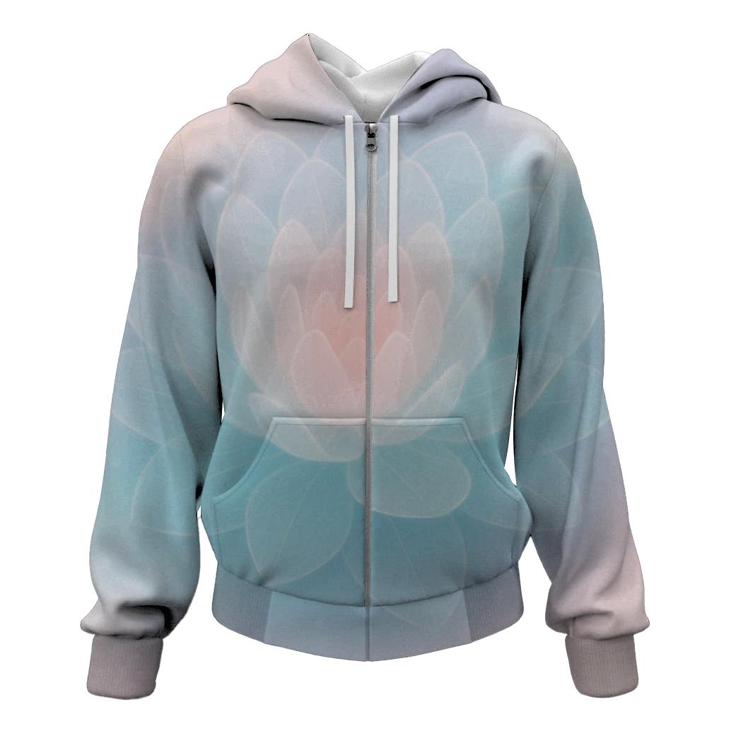 Pastel Dream Bloom Gradient embroidered hoodies