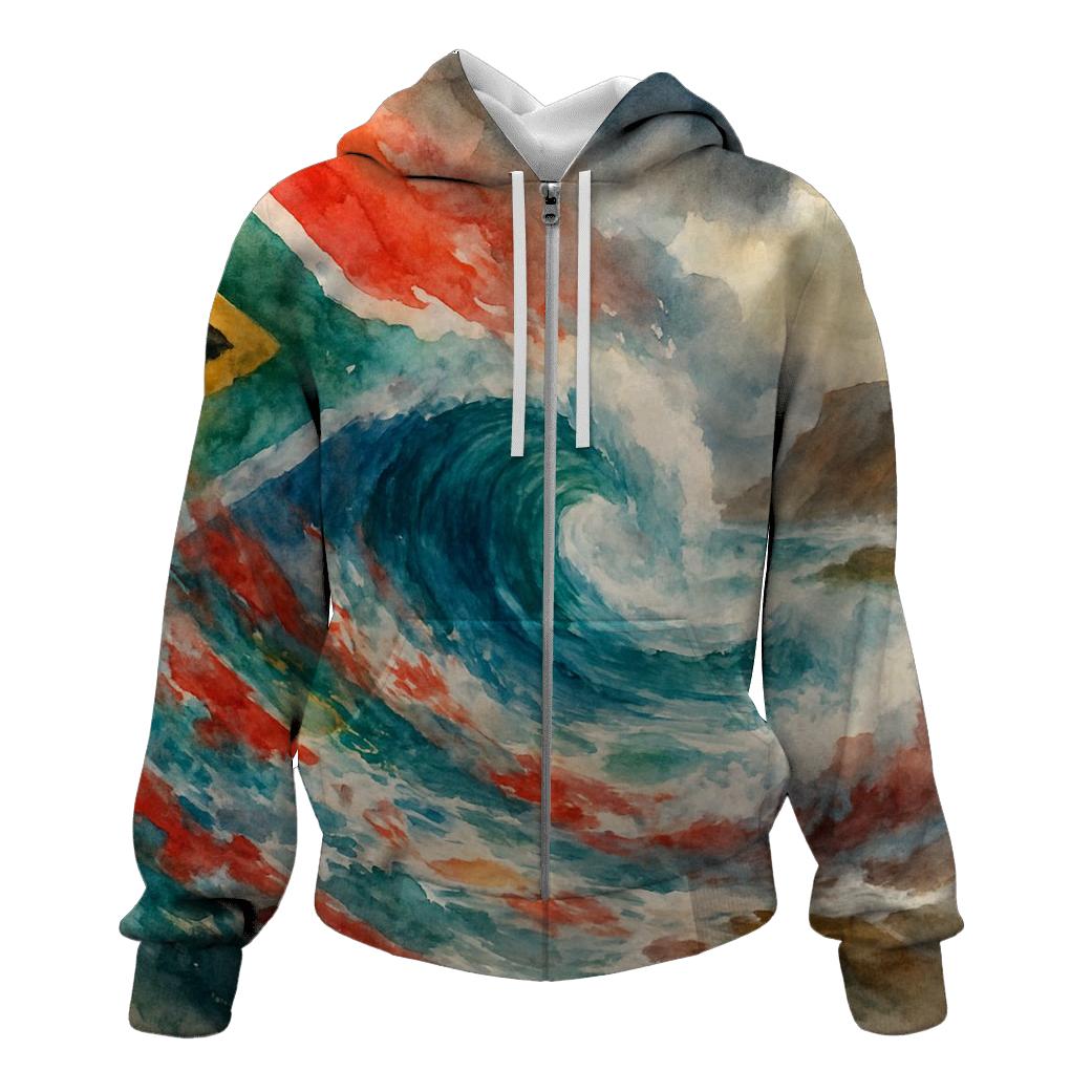 South African Coastal Flag Tide premium hoodies