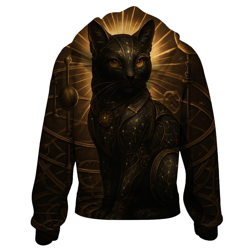 Chrono Navigator Clockwork Cat zip-up hoodies