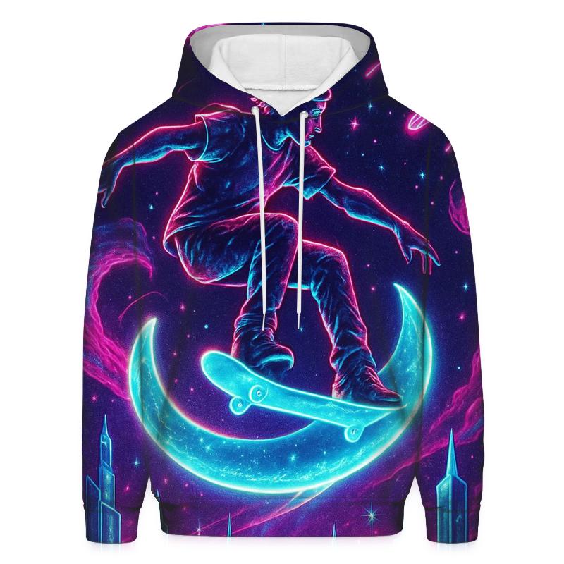 Nebula Skater Over Starwave City premium hoodies