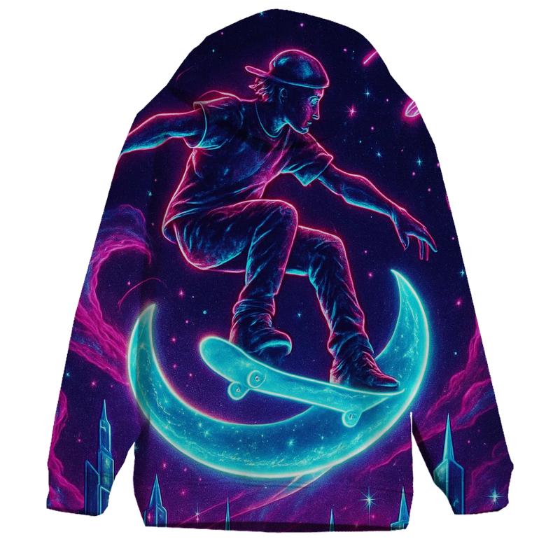 Nebula Skater Over Starwave City premium hoodies