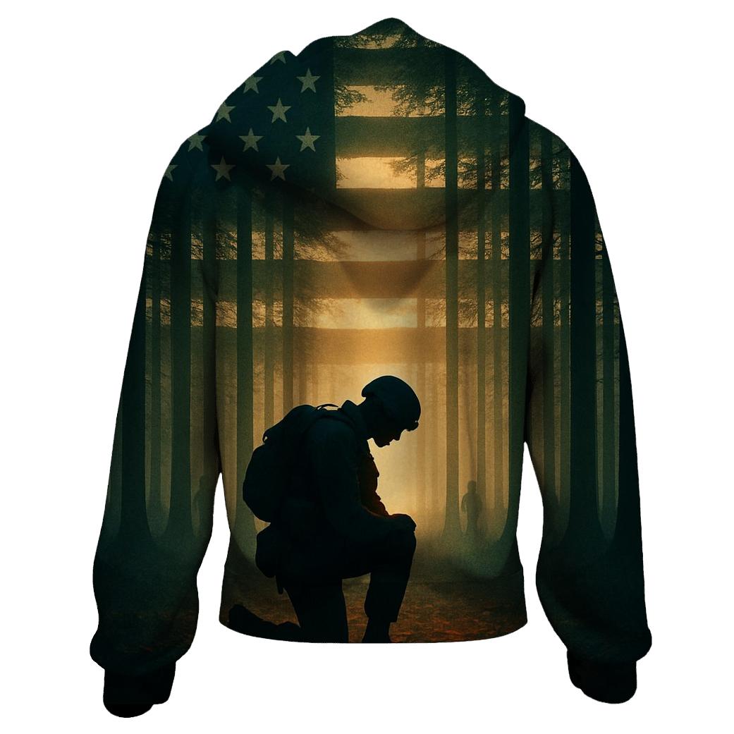 Forest Guard Flag Canopy zip-up hoodies
