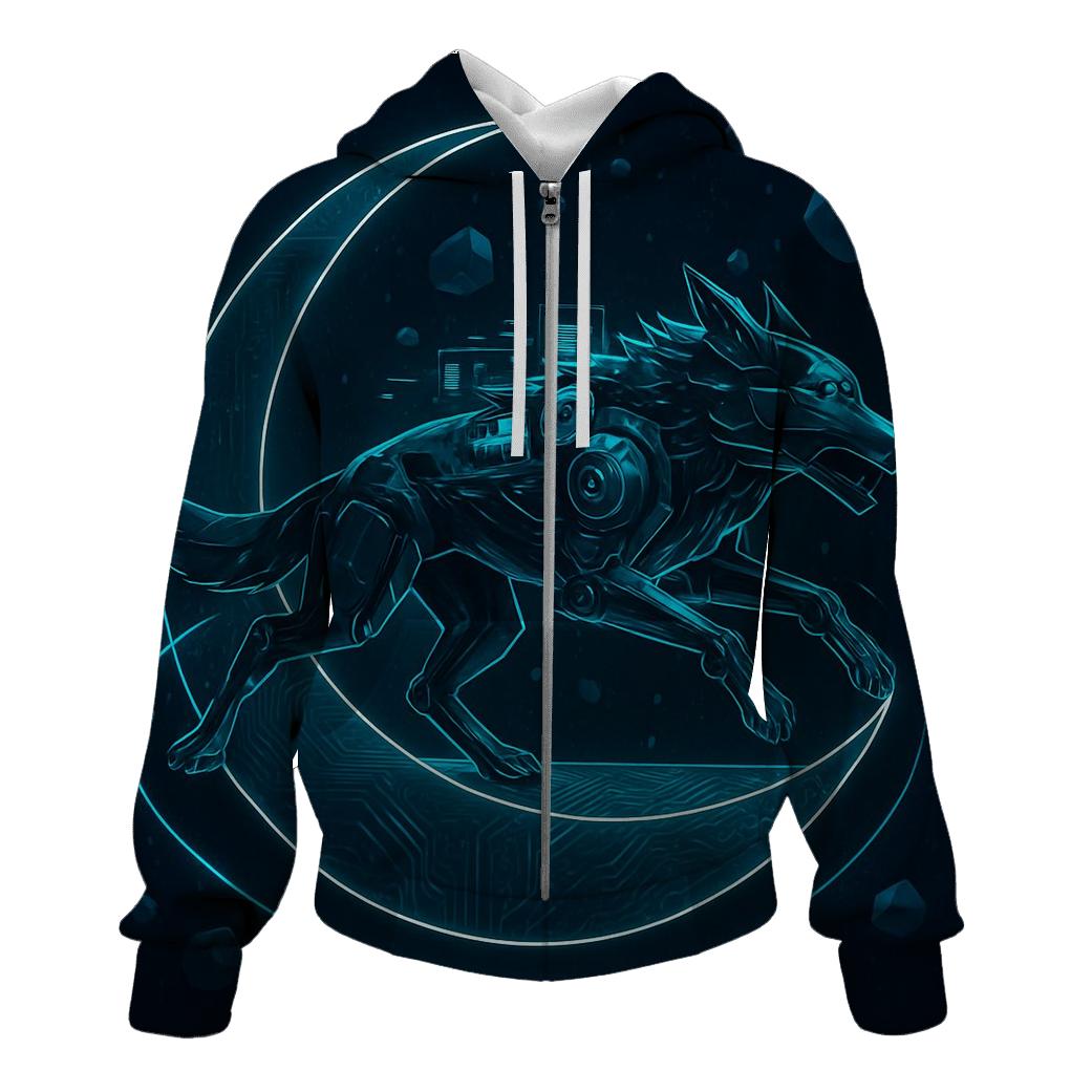 Starlit Mechanical Moon Runner printed hoodies