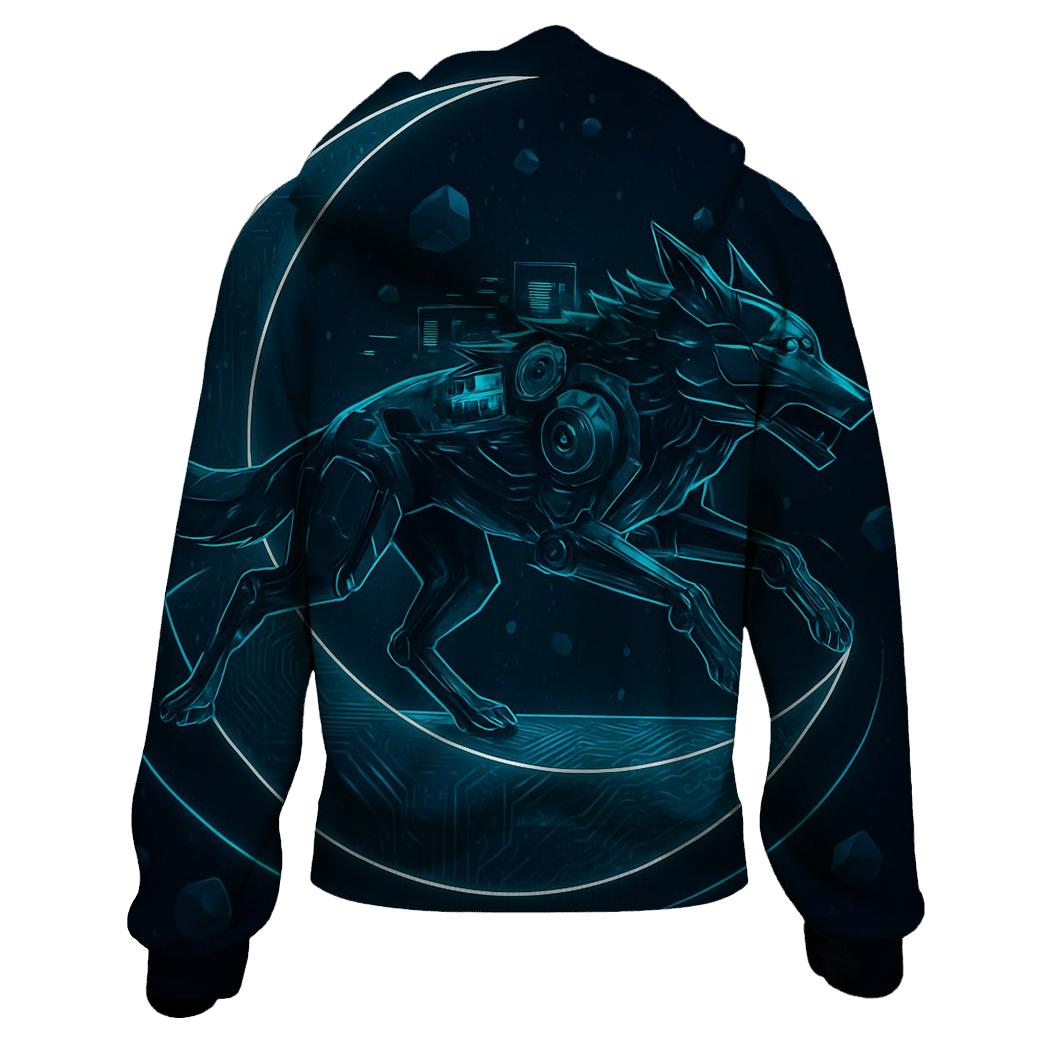 Starlit Mechanical Moon Runner printed hoodies