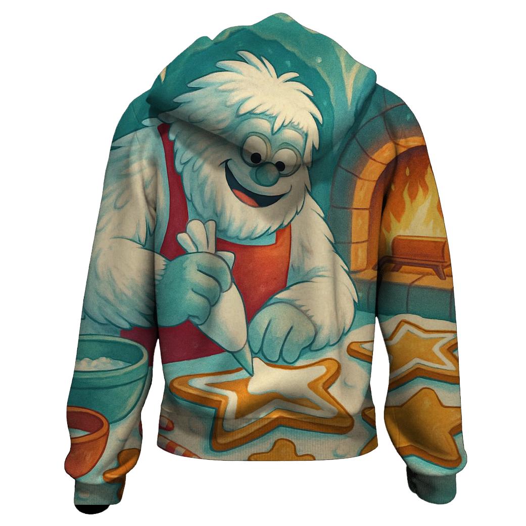 Yeti Baking Christmas Cookies In A Snow Cave heavyweight hoodies