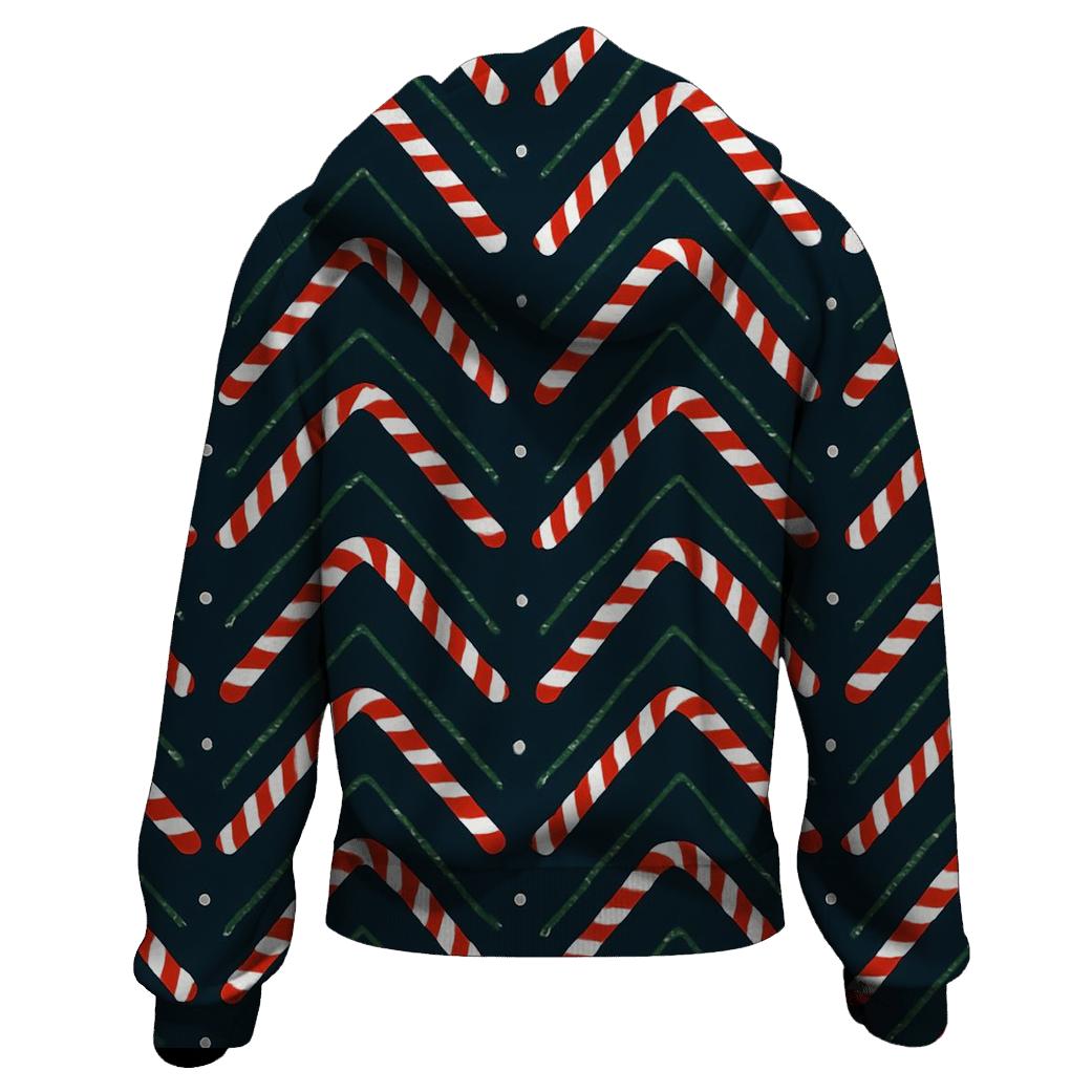 Candy Cane Chevron March On Polar Night graphic hoodies