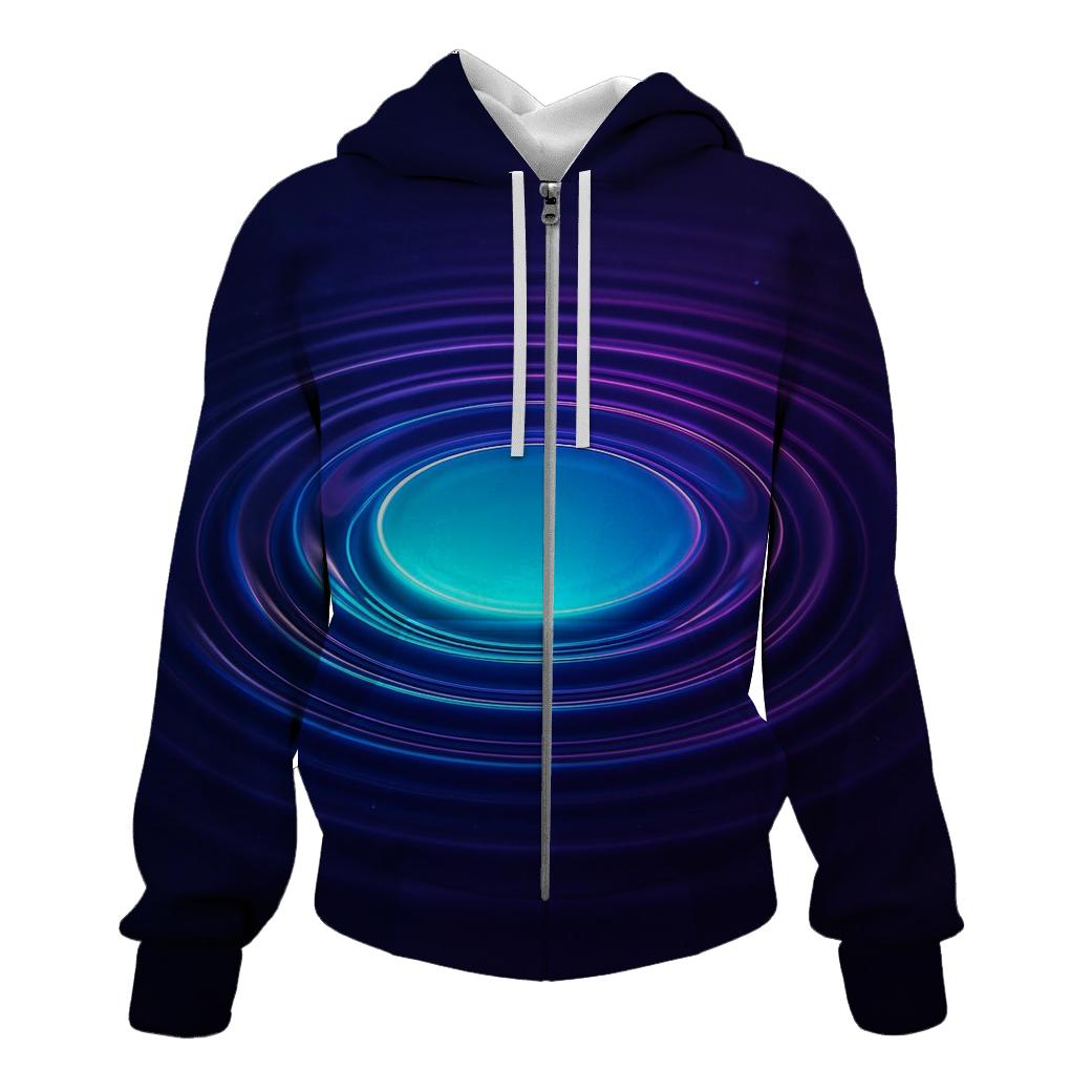 Cosmic Ripple Gradient Pool zip-up hoodies