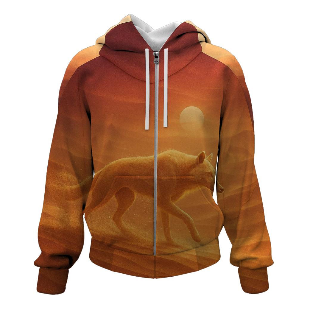 Desert Mirage Sand Wolf pullover hoodies