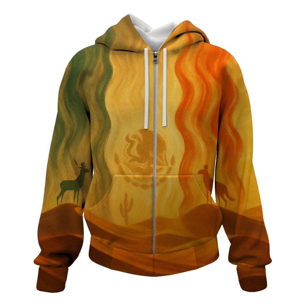 Mexican Desert Flag Mirage embroidered hoodies