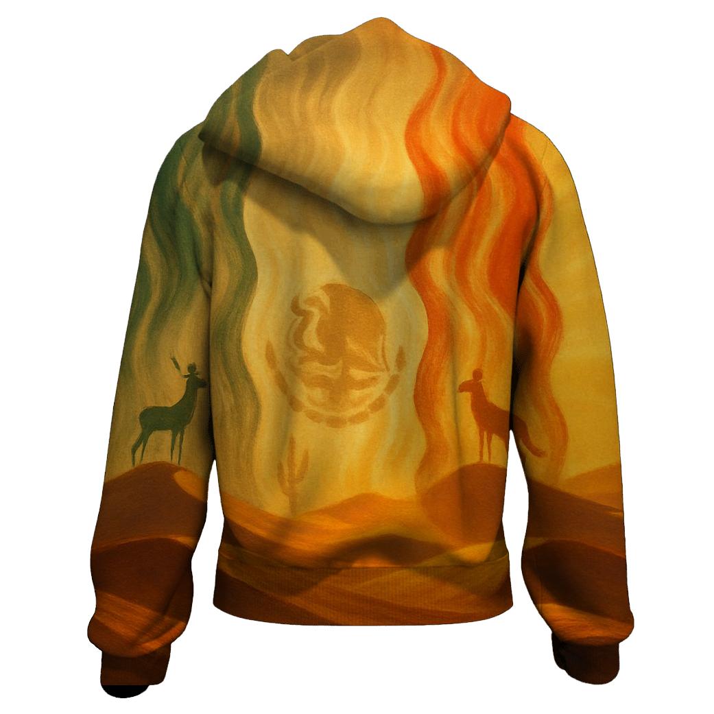 Mexican Desert Flag Mirage embroidered hoodies