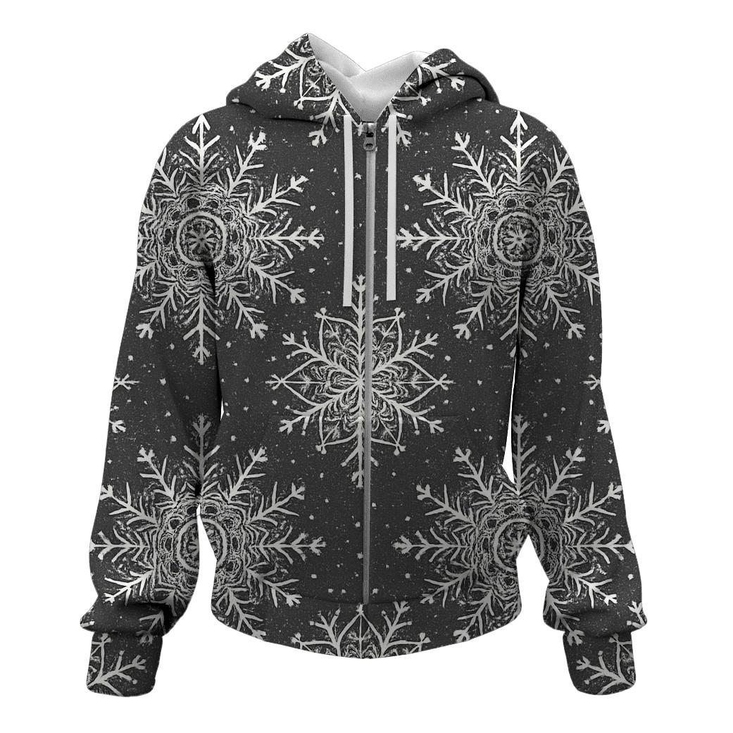 Snowflake Mandala Constellations On Charcoal Sky hoodie trends