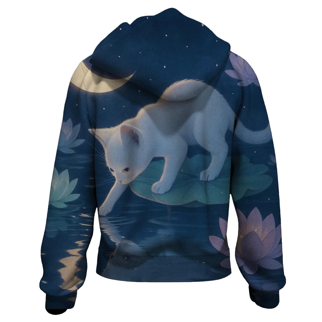 Lotus Pond Moon Whisper Cat heavyweight hoodies