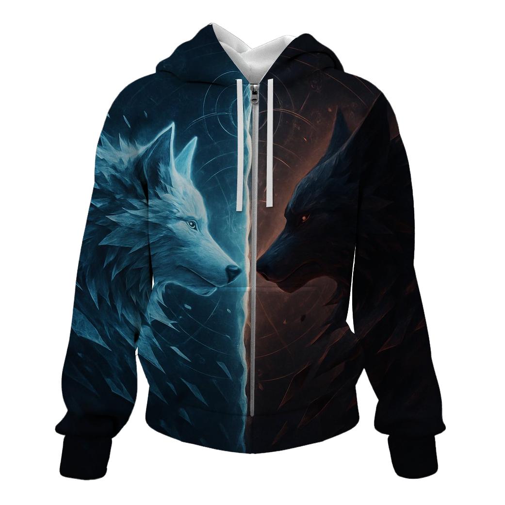 Shadow Rift Duality Wolves designer hoodies