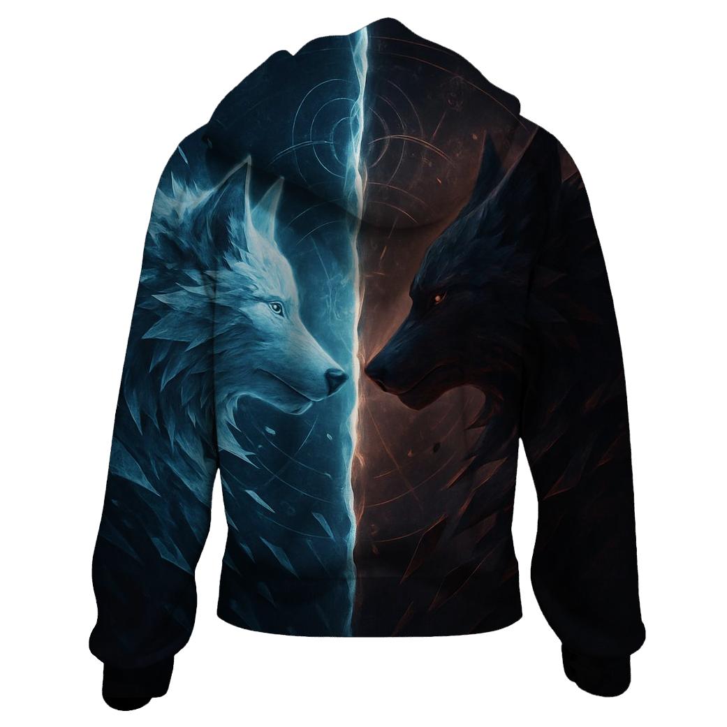 Shadow Rift Duality Wolves designer hoodies