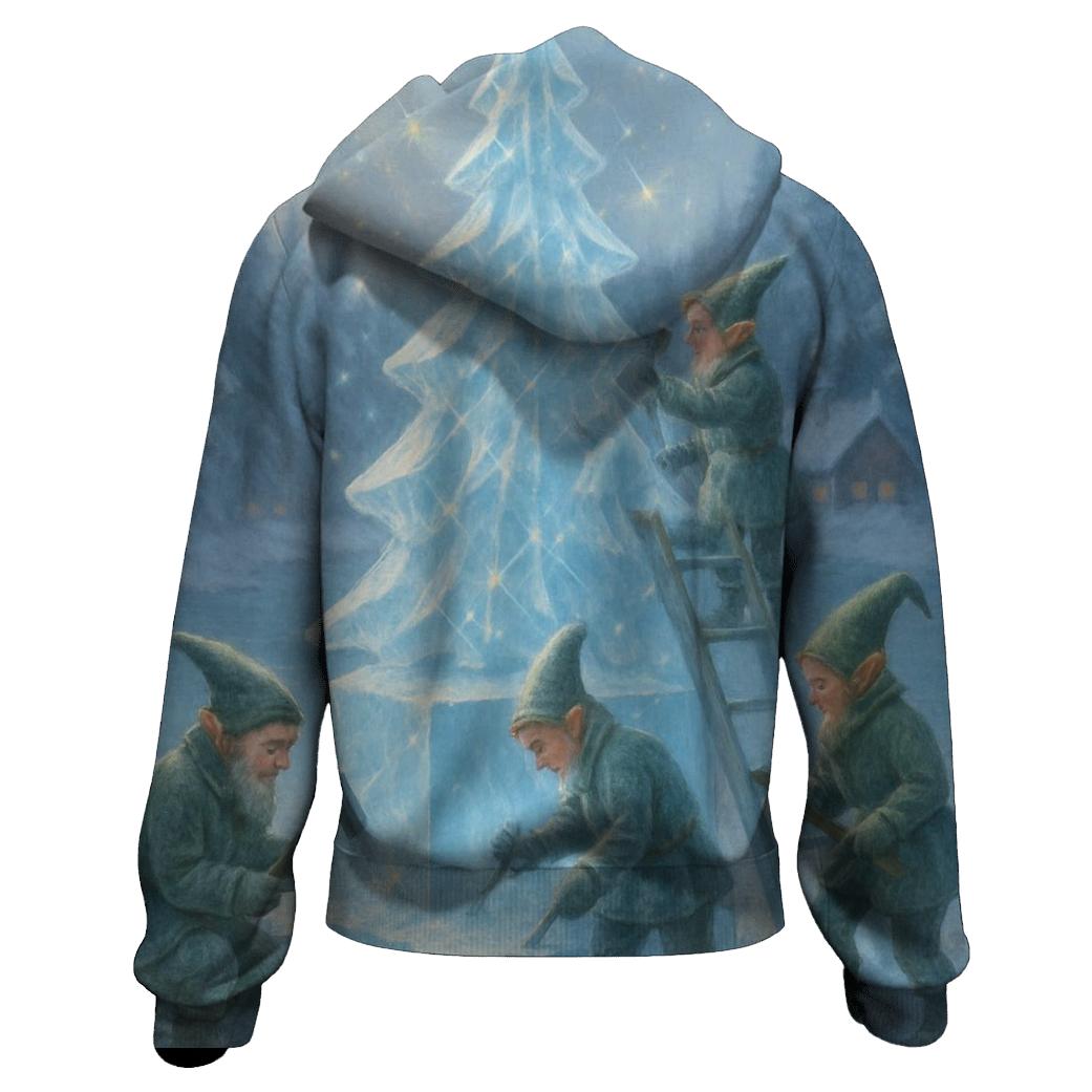 Elves Ice Sculpting A Crystal Christmas Tree heavyweight hoodies