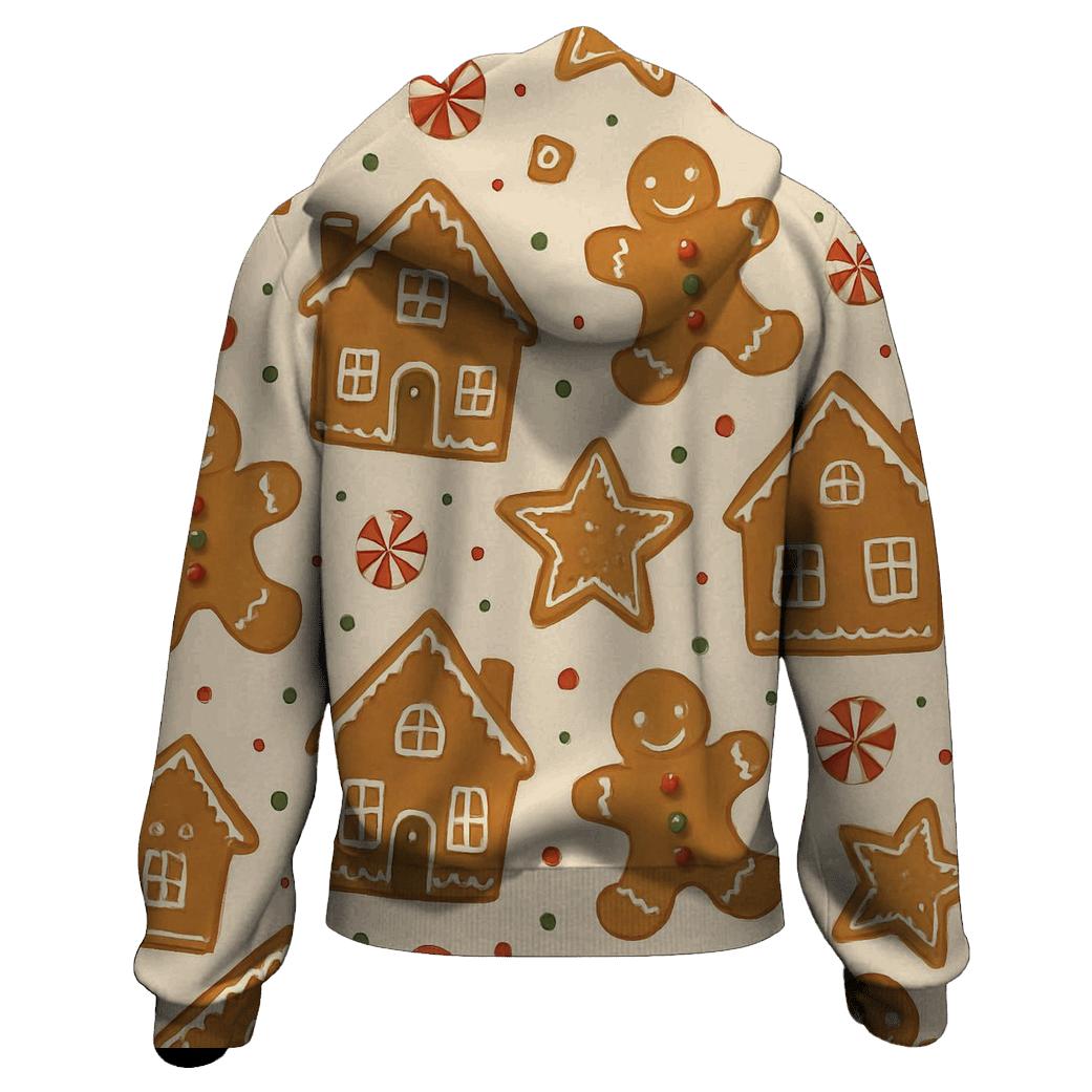 Gingerbread Village Scatter On Cream custom hoodies