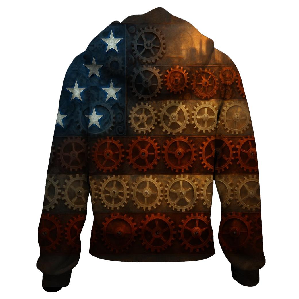 Clockwork Flag Of City Gears zip-up hoodies