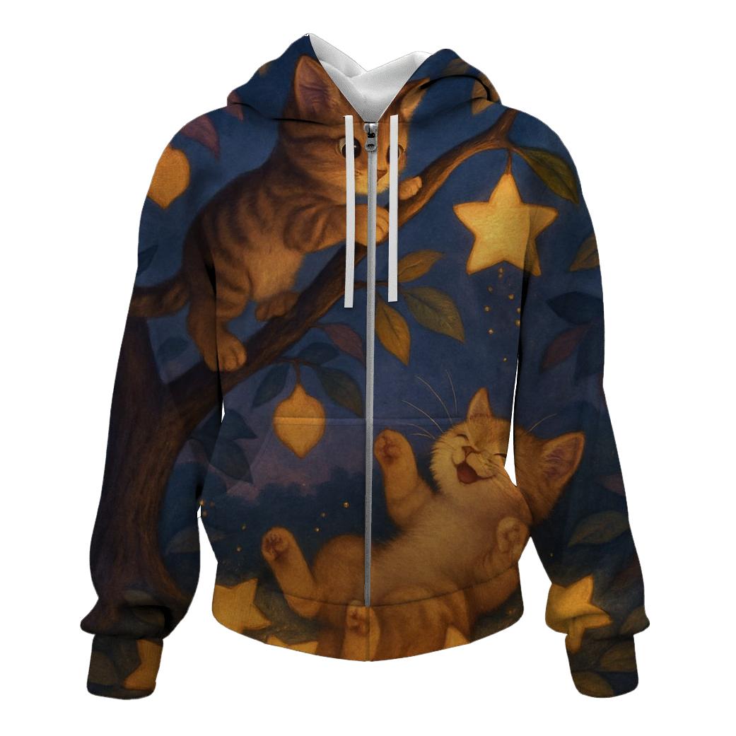Star Orchard Harvest Cats printed hoodies