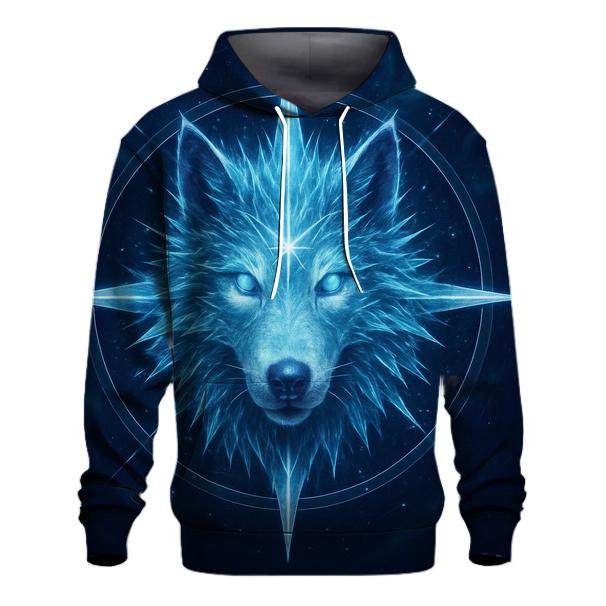 Celestial Frost Wolf Compass custom hoodies
