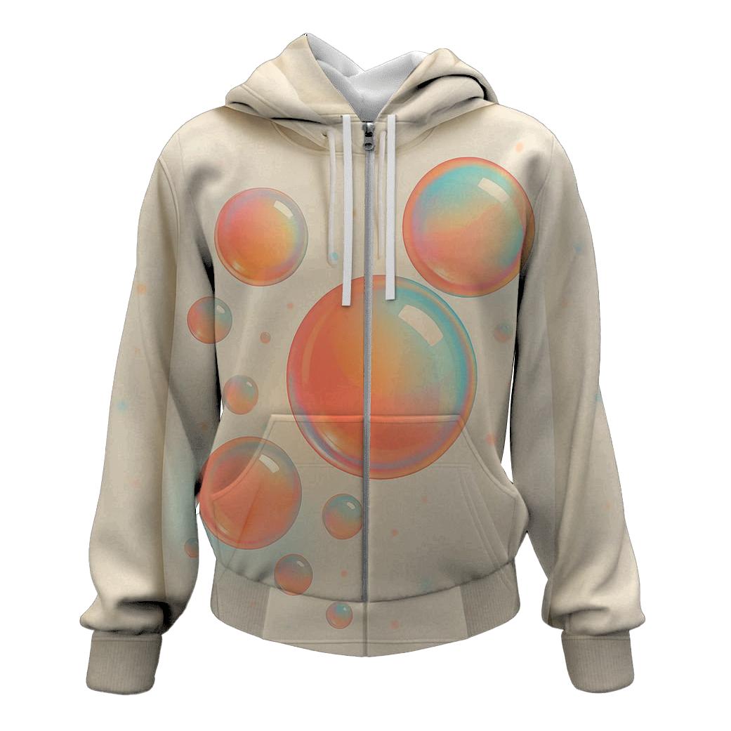 Playful Bubble Gradient Orbit printed hoodies