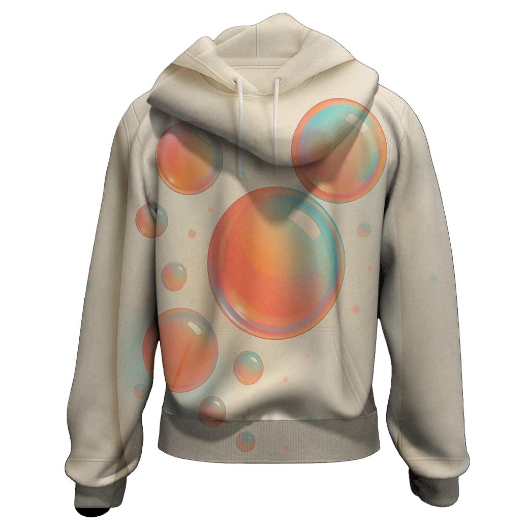 Playful Bubble Gradient Orbit printed hoodies