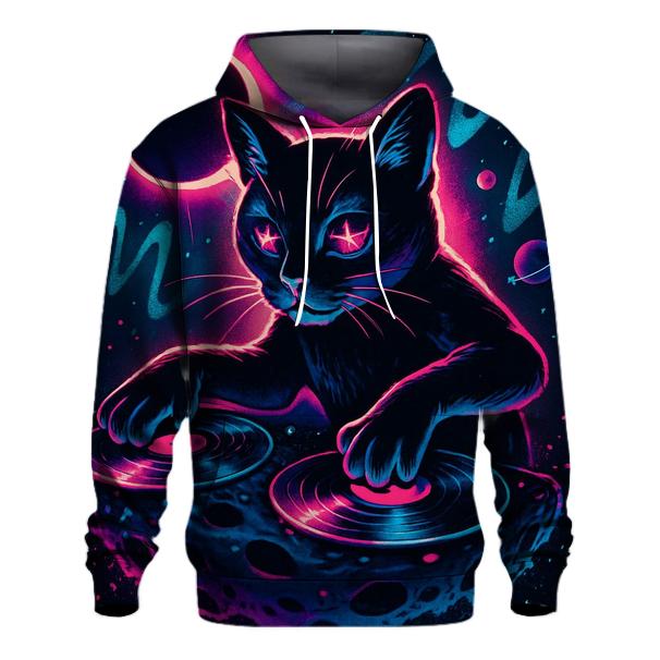 Celestial DJ Cat Eclipse premium hoodies