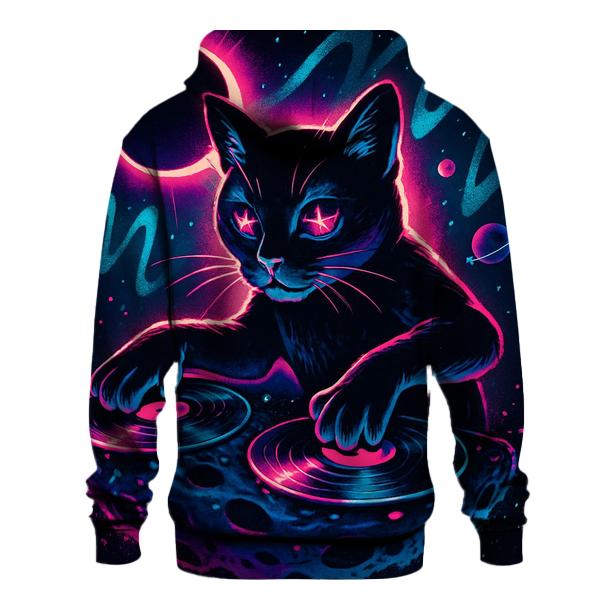 Celestial DJ Cat Eclipse premium hoodies