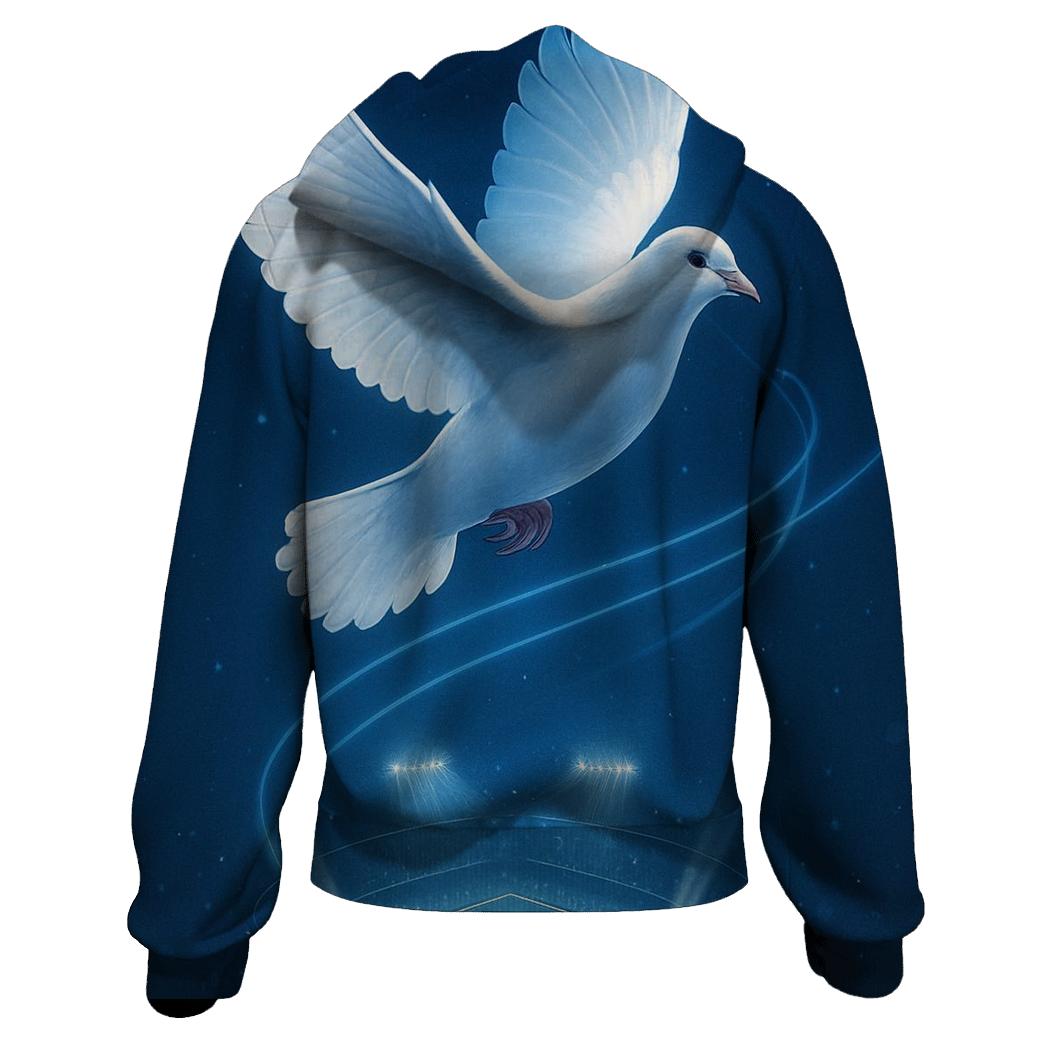 Dove Over Diamond Lights zip-up hoodies